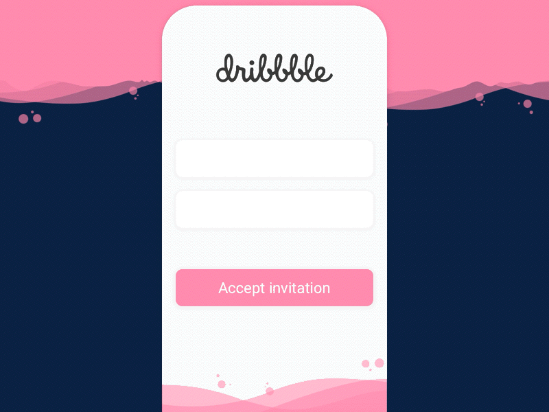 Hello Dribbble ! animation connexion first screen shot sign in