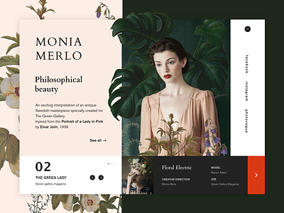 Monia Merlo - Philosophical beauty art design flower flowery landing page photo slider ui ux webdesign