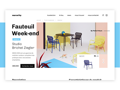 Marcel By - Fauteuil Week-end art design furniture landing minimalist page photo ui ux webdesign