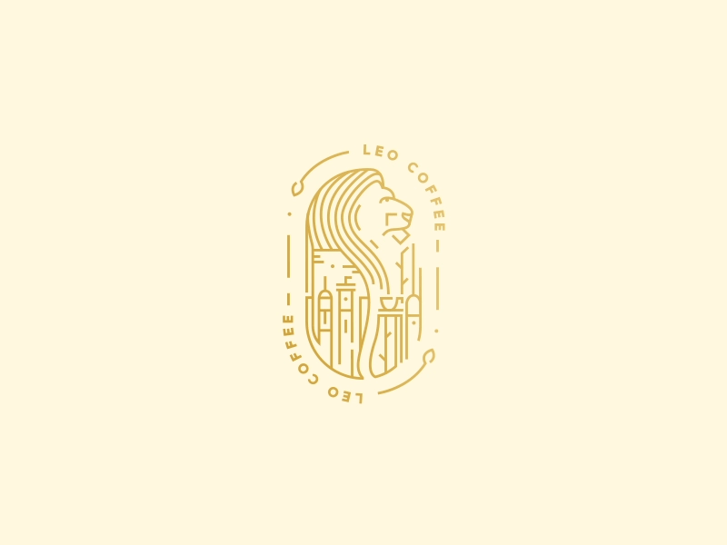 Leo Coffee Logo animation coffee gold leo line logo trimpath