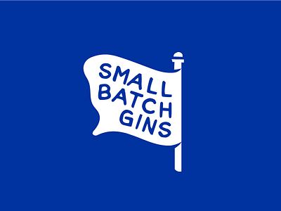 Small Batch Gin Flag blue brand brewing flag gin nobleandsavage type