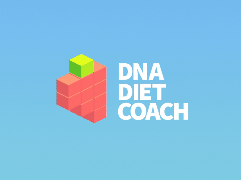 Isometric dynamic logo coach cube diet dishes dna dynamic food fruits isometric logo pixel
