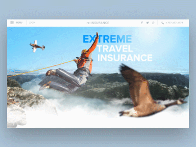 Cinemagraph & parallax. Extreme travel insurance cinemagraph extreme insurance parallax travel