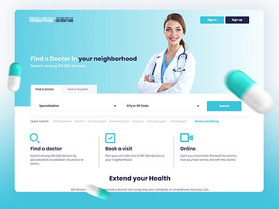 Doctor.Zone - Healthcare (Part I) design ecommerce health landing page web webdesign