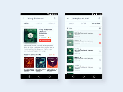 Android UI Kit - 🎧📖Audiobook Player 2019 trend android app clean ui clean ui design design design app figma product design sketch template ui ux web