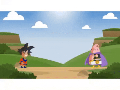 Goku vs Baby Buu 2d animation after affects animation character animation fight