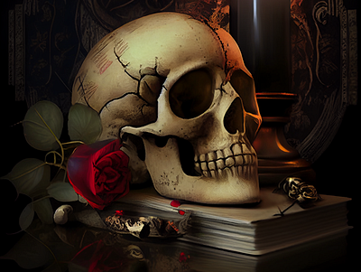 The mysterious skull art design graphic design illustration