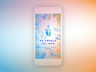 Follow Jesus cross footprints gradient jesus mockup vivid wallpaper