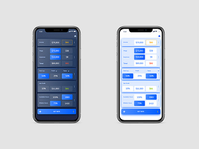 Night and Day Mode Mobile App UI app day mode interface iphone x mobile night mode ui ux
