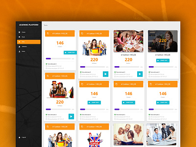 Learning Platform UX cards dashboard learning platform ui design ux design