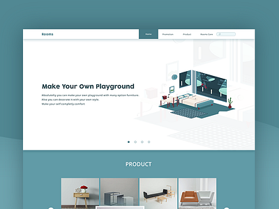 Rooms Landing Page furniture homepage landingpage ui webdesign webpage website