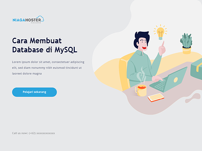 How to Make Database in MySQL database homepage illustration landingpage mysql ui ux website