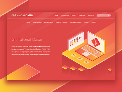 Git Tutorial Dasar blog git homepage hosting illustration isometric tutorial webhosting website