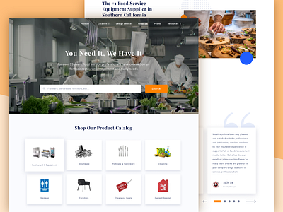 Website for Looking Restaurant Equipment catalog ecommerce equipment food food app homepage restaurant ui web ui web design website