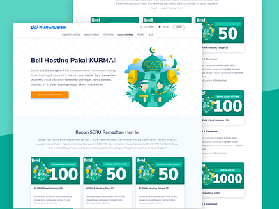 Kurma Landing Page clean coupon design hosting illustration landingpage ramadhan ui ux website
