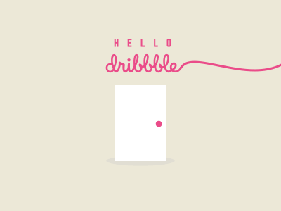 Dribble Debut animation creative debut design door gif hello illustration knock liquid