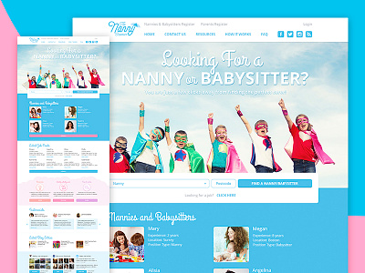 Nanny design interface kids logo nanny product responsive site ui ux web