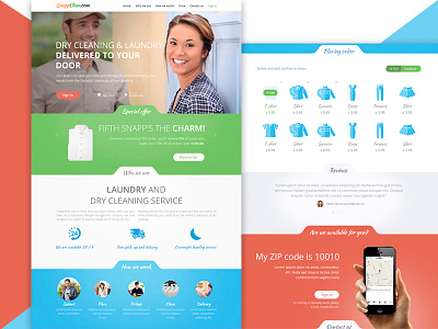 Snappclean cleaning home interface landing product service slider ui ux web website
