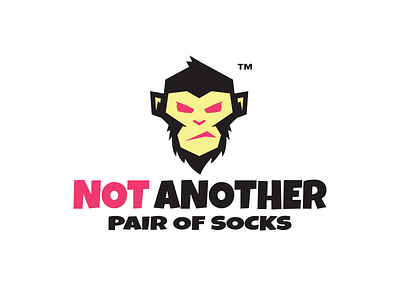 Not Another Pair of Socks character logo logotype monkey pink yellow