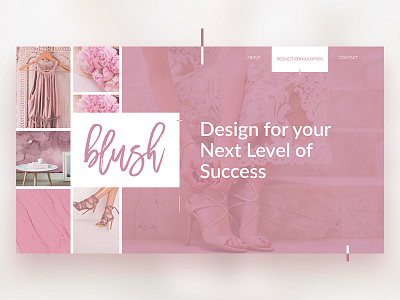 Blush feminine website design clean homepage landing page pink pure responsive ui ux web website