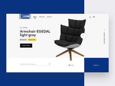 Furniture website concept button card chair design ecommerce furniture interface product site slider ui ux web