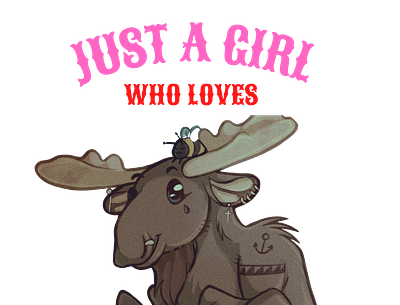 Just a girl who loves Moose animation branding graphic design logo