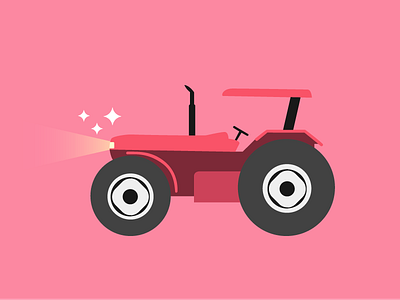 Tractor Parade flat illustration