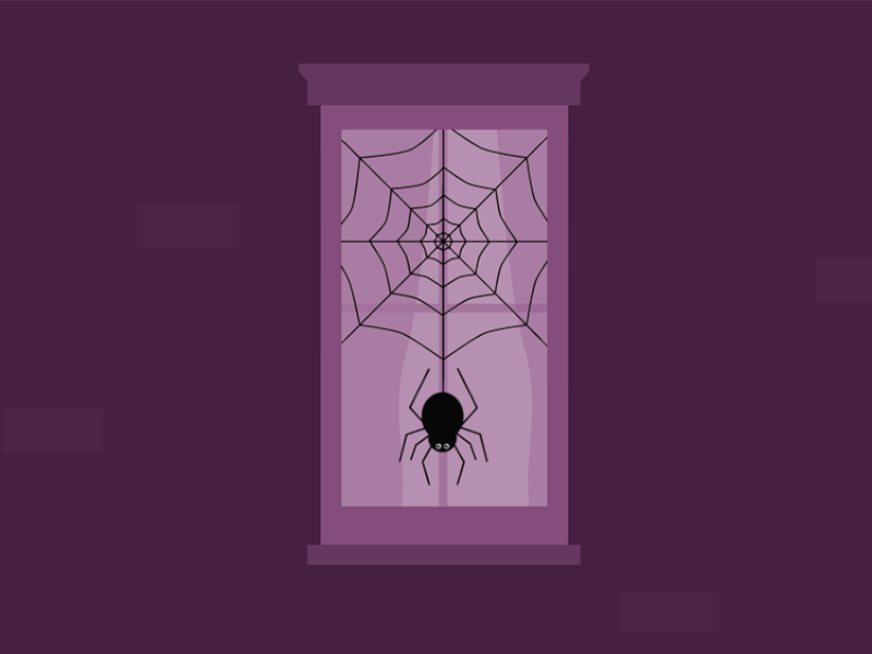 Creepy Crawly 31 days of spooky 31daysofspooky creepy design halloween haunted house illustration illustrator october spider spider web web window