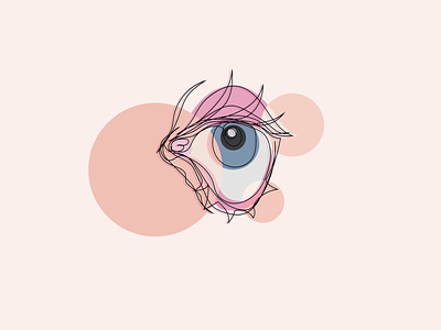 E Y E abstract blind contour bubblegum color contour design eye eyeball illustration illustrator outline pink vector