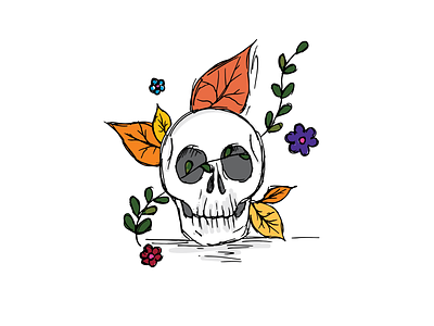New Growth 31 days of spooky 31daysofspooky art character design flowers halloween illustration illustrator october skull vector