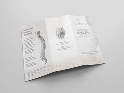 Tri fold brochure for "Healthy back" program