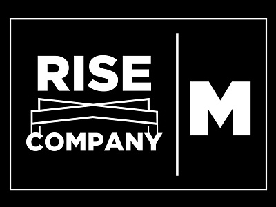 Rise and Company size tag branding flat icon logo negative space vector