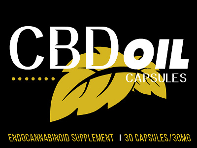 CBD oil capsules label mock up