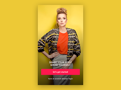 Fashion app splash screen app design fashion screen splash ui ux web yellow