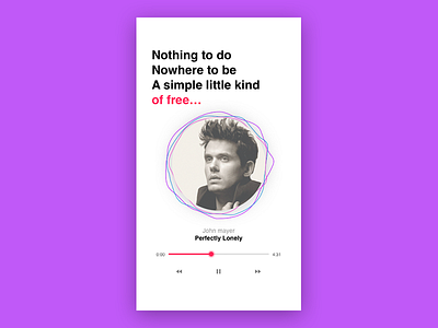 Minimal Player app design music player purple screen ui ux web