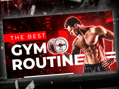 GYM YouTube thumbnail design