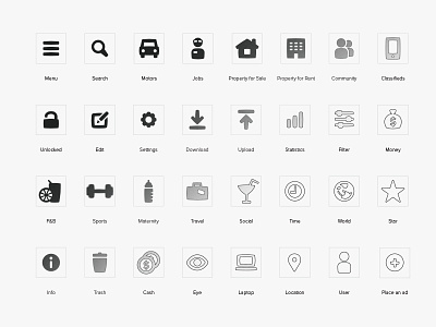 dubizzle iconography app car design digital graphic design iconography icons jobs person