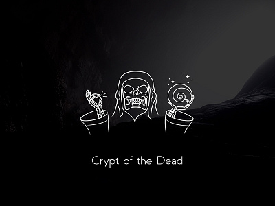 Crypt Of The Dead dark death evil fantasy icon illustration line magic orb robe skeleton skull