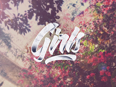 Girls art brush design flowers garden handlettering lettering pink print rose type typography