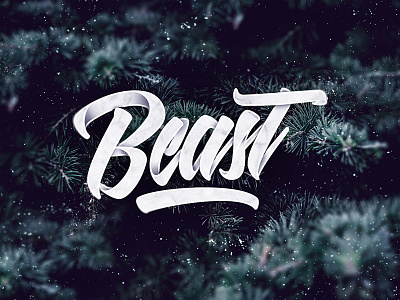 Beast art beast brush design fir handlettering lettering storm tree type typography