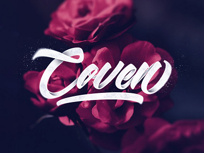 Coven art brush dark design flowers handlettering lettering print rose type typography