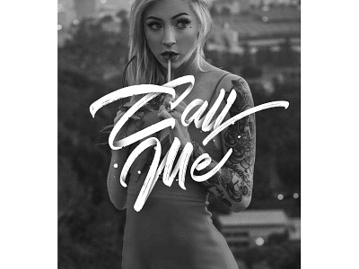 Call Me art brush dark design handlettering lettering print type typography