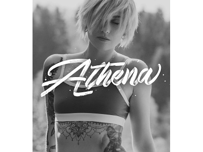 Athena art brush dark design handlettering lettering print type typography