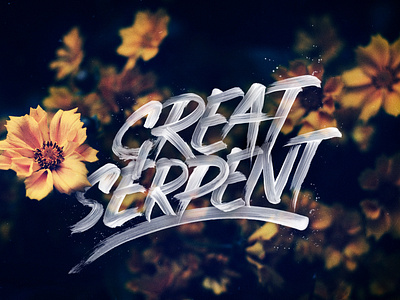 Great Serpent art brush dark design flowers handlettering lettering print type typography