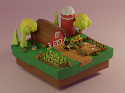 Low Poly Farm blender farm low poly polygon