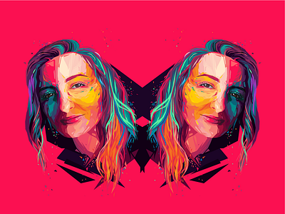 I F*CKING LOVE VECTORS #2 colourful geometric illustration portrait vectors
