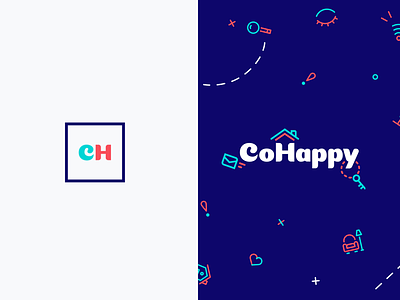 Logofolio | CoHappy branding cohappy colors flat iteo logo rent shape vector