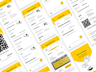 InPost mobile app delivery delivery app geometric inpost mobile simple ui ui design ux yellow