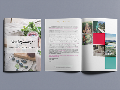 Beca Sanderson smoothie challenge branding creation editing edition graphic indesign layout mockup print publication publishing storytelling