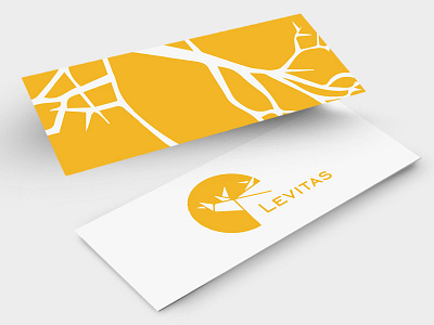 Slim Business Card for Levitas branding business card design graphic illustrator logo organic tree yellow